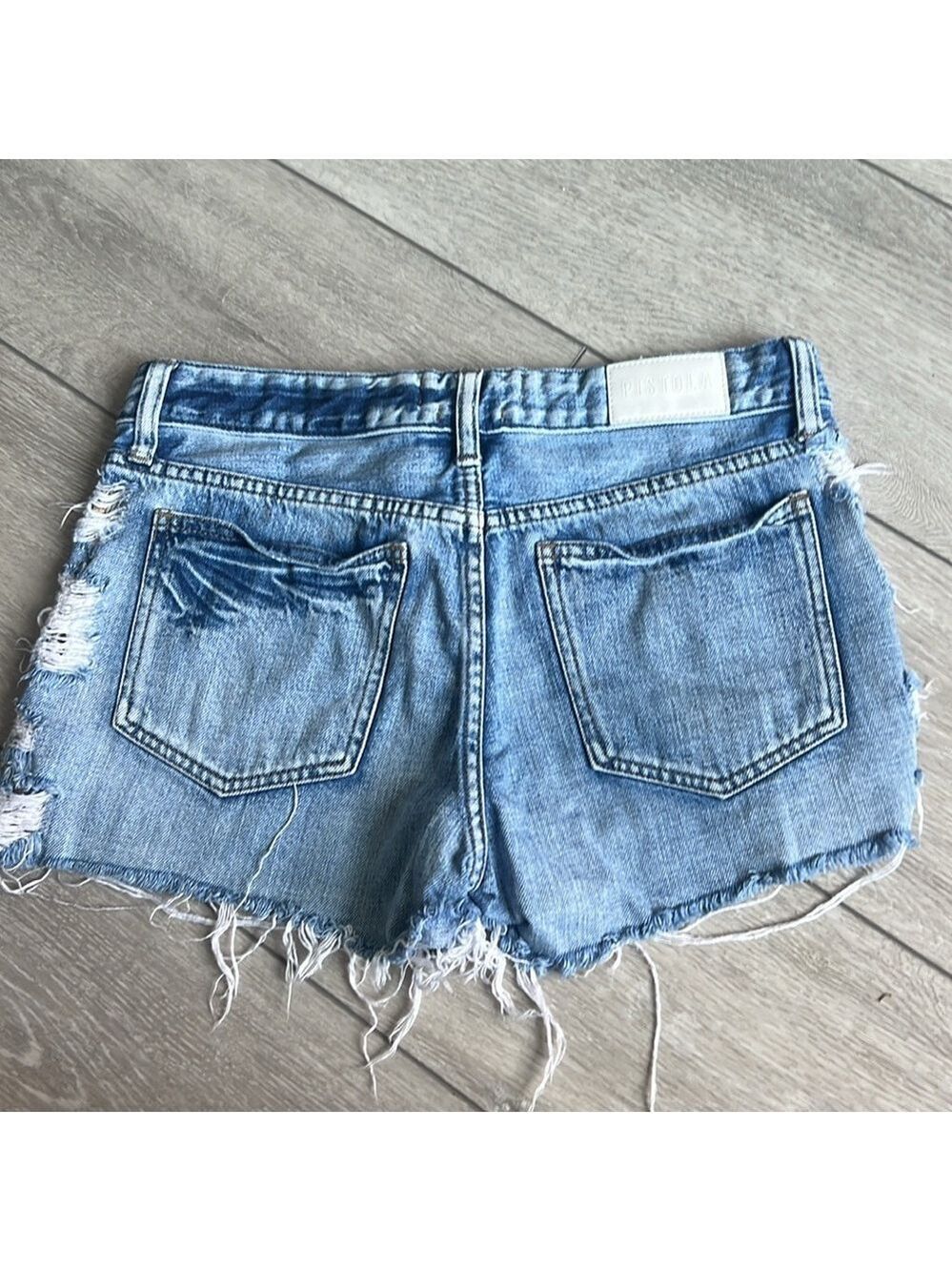 Pistola distressed cut offf denim jean shorts size 26 - Picture 6 of 7